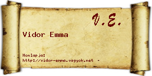 Vidor Emma névjegykártya