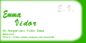 emma vidor business card